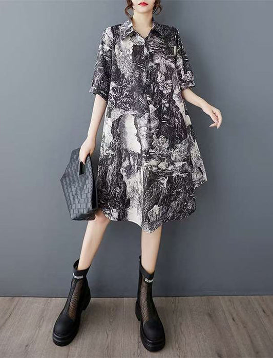 モノトーンシャツチュニック