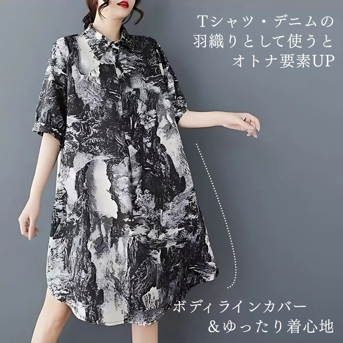 モノトーンシャツチュニック