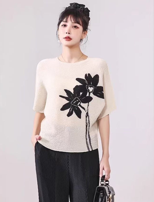 フラワープリントカットソー