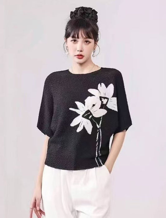 フラワープリントカットソー
