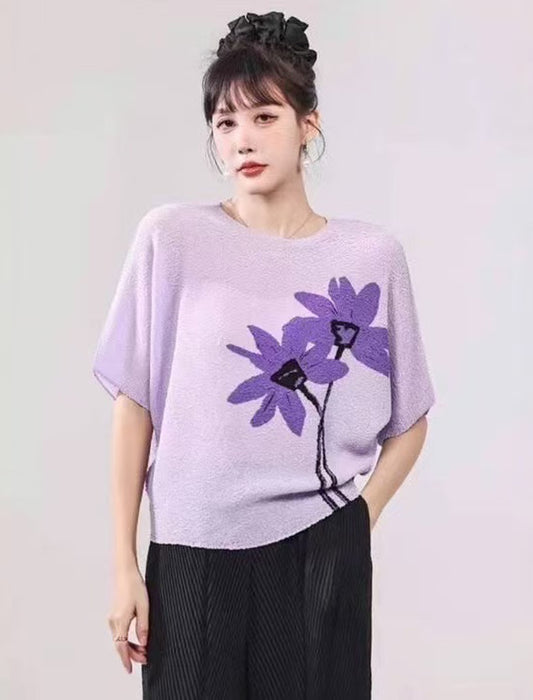 フラワープリントカットソー