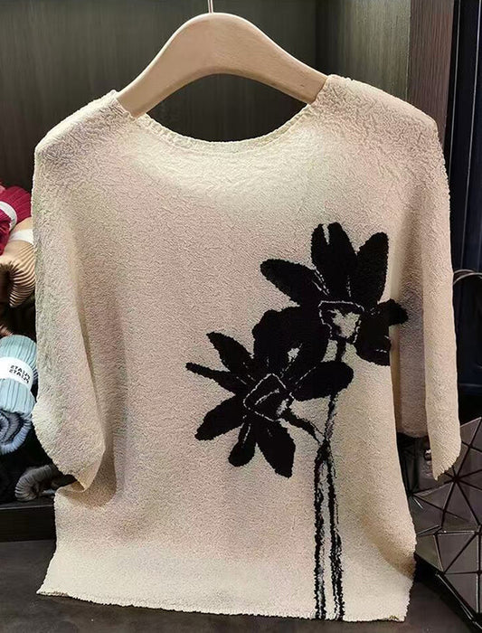 フラワープリントカットソー