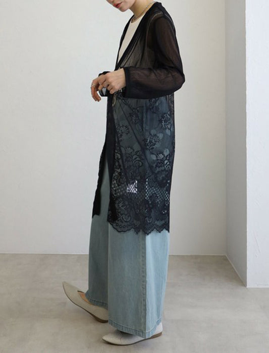 エレガントレース切替カーディガン