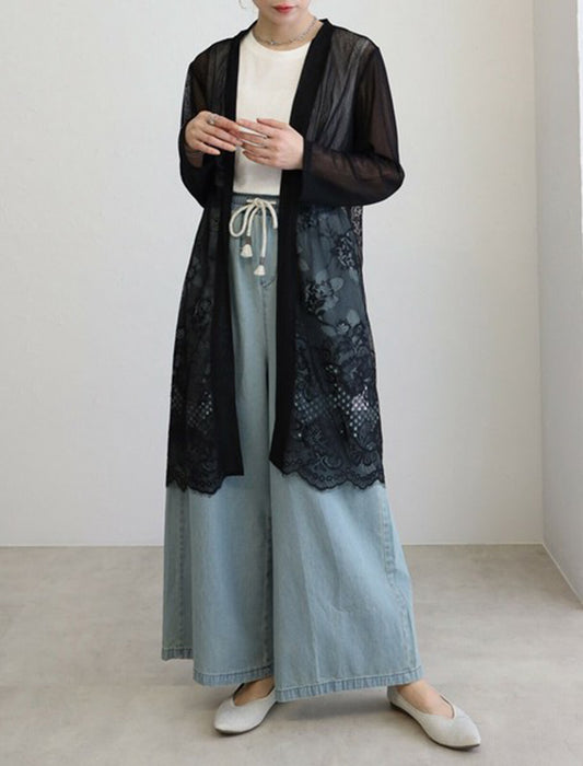 エレガントレース切替カーディガン