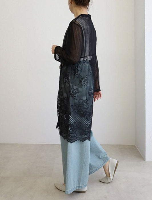 エレガントレース切替カーディガン