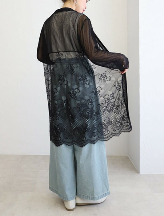 エレガントレース切替カーディガン