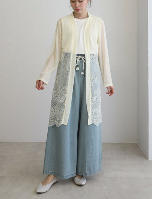 エレガントレース切替カーディガン