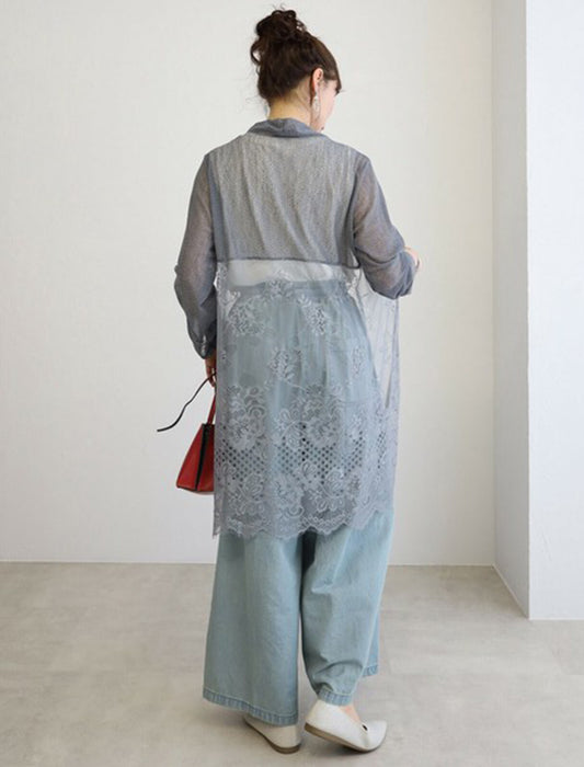 エレガントレース切替カーディガン