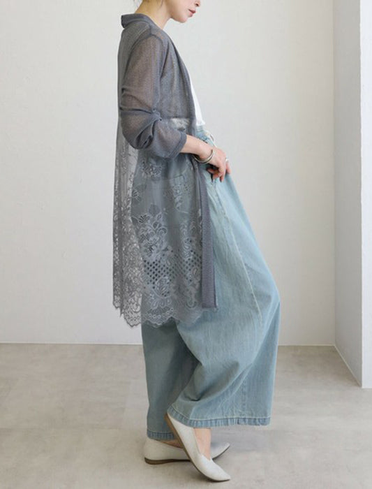 エレガントレース切替カーディガン
