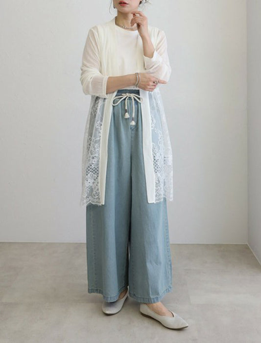 エレガントレース切替カーディガン