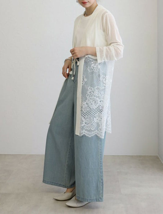 エレガントレース切替カーディガン