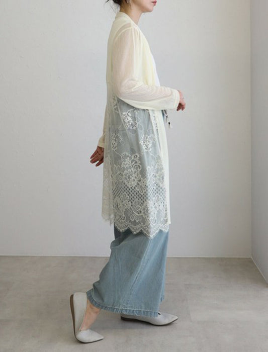 エレガントレース切替カーディガン