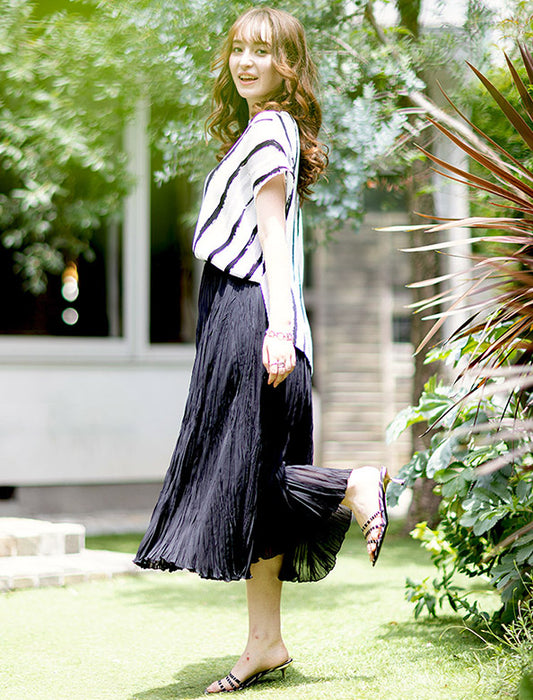 ＜SPECCHIO＞アコーディオンランダムプリーツ シアースカート