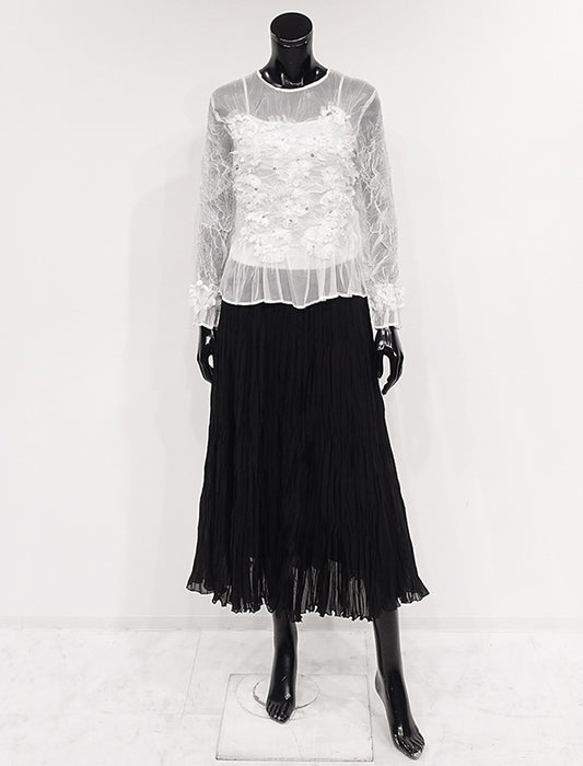 ＜SPECCHIO＞アコーディオンランダムプリーツ シアースカート