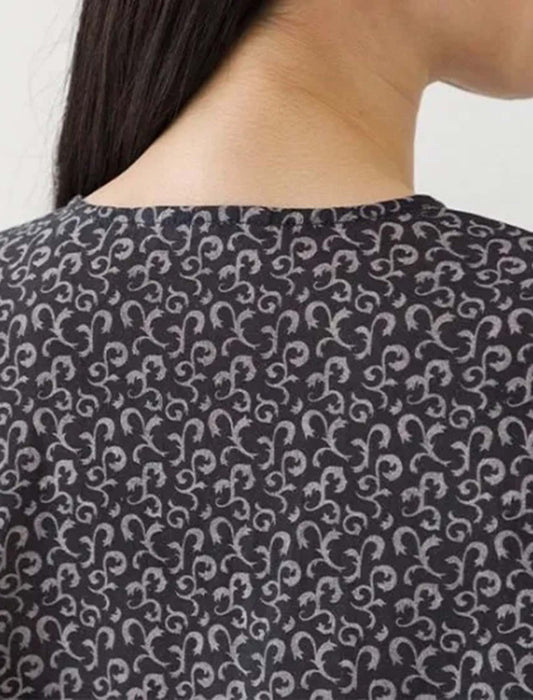 綿麻プリントシャツワンピース