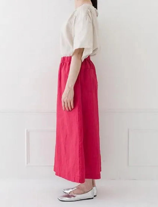 リネン楽ちんワイドパンツ