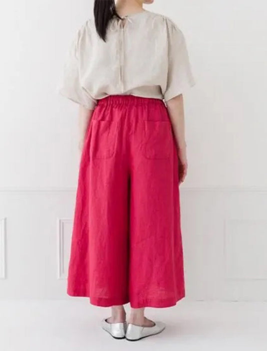 リネン楽ちんワイドパンツ