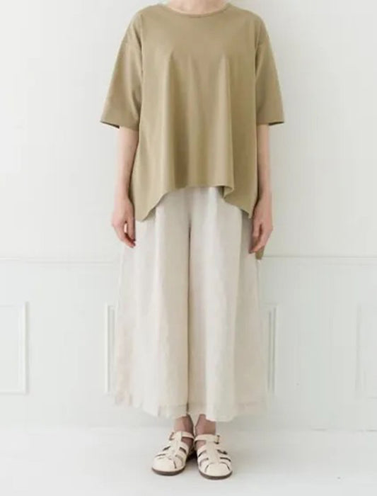 リネン楽ちんワイドパンツ
