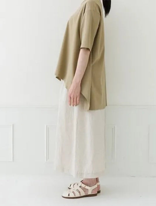 リネン楽ちんワイドパンツ