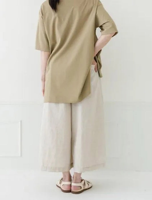 リネン楽ちんワイドパンツ