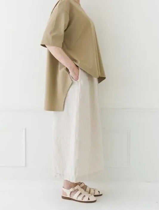 リネン楽ちんワイドパンツ