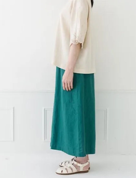 リネン楽ちんワイドパンツ