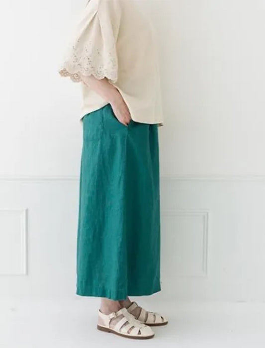 リネン楽ちんワイドパンツ