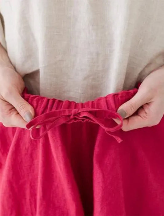 リネン楽ちんワイドパンツ