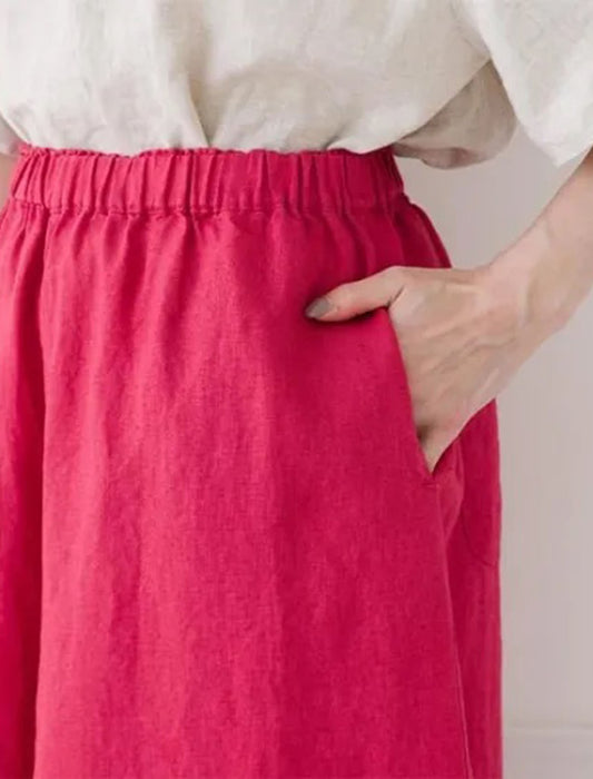 リネン楽ちんワイドパンツ