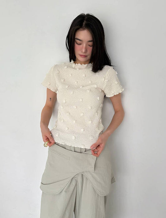 ポンポンカットソー