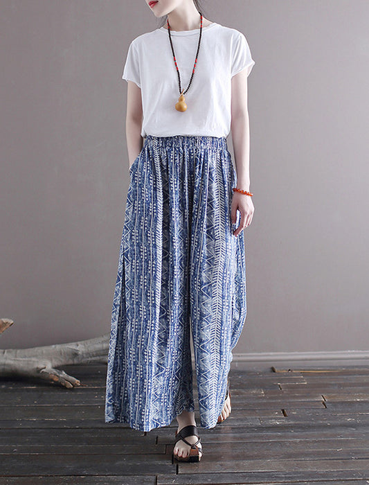 コットンリネン涼し気楽ちんパンツ