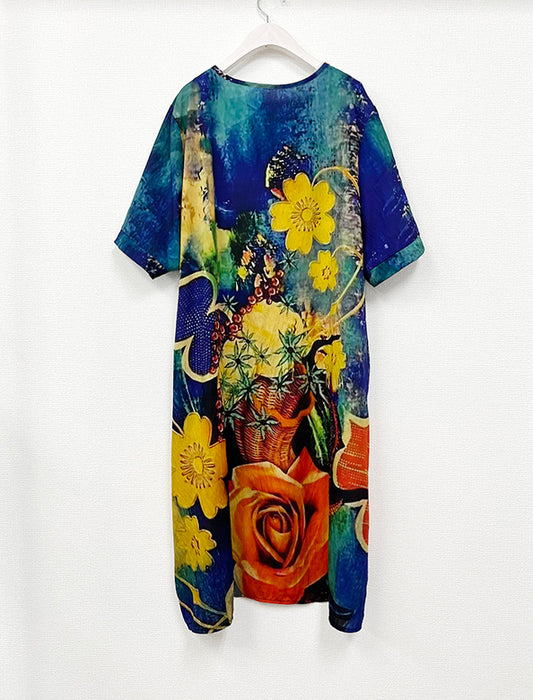 ボタニカルアート風ワンピース