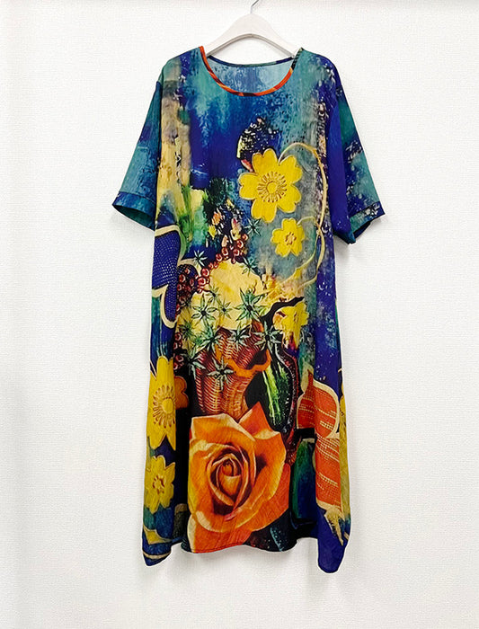 ボタニカルアート風ワンピース
