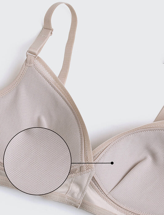 クロスメッシュ　 フロントオープン　 ノンワイヤー ブラ