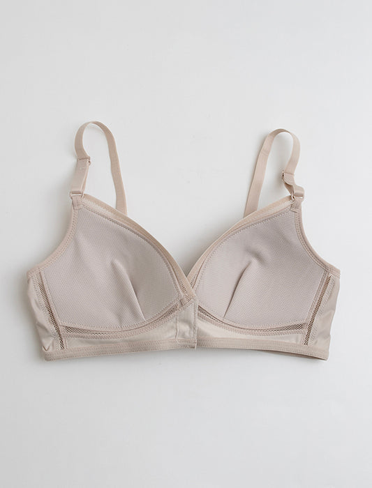 クロスメッシュ　 フロントオープン　 ノンワイヤー ブラ