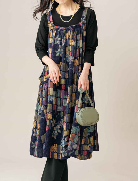 elle様★ジャンパースカート 受注】プリントジャンパースカートアンサンブル | Northmall