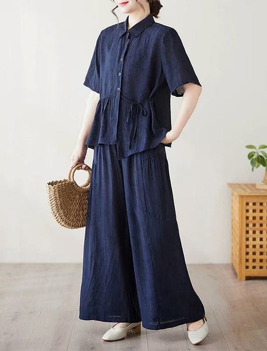 透かし柄カシュクール風セットアップ