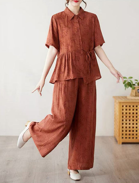 透かし柄カシュクール風セットアップ