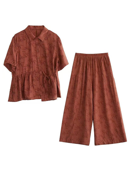 透かし柄カシュクール風セットアップ