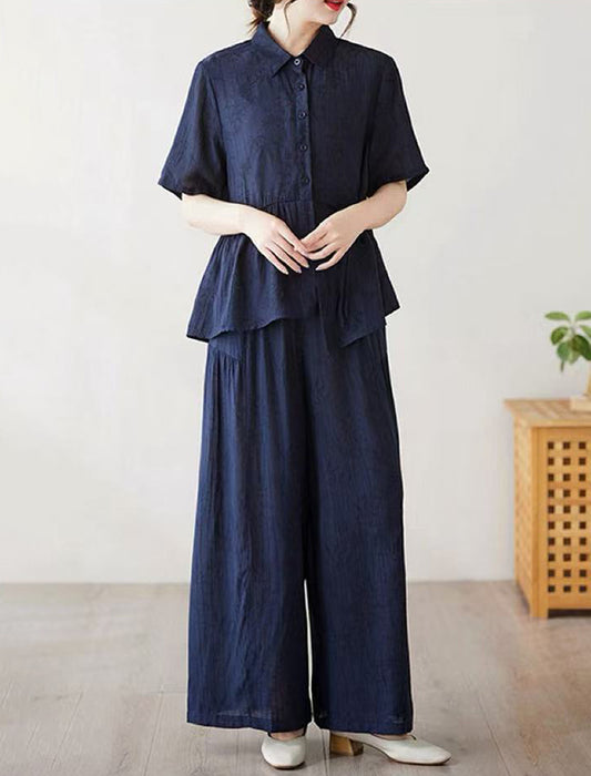 透かし柄カシュクール風セットアップ