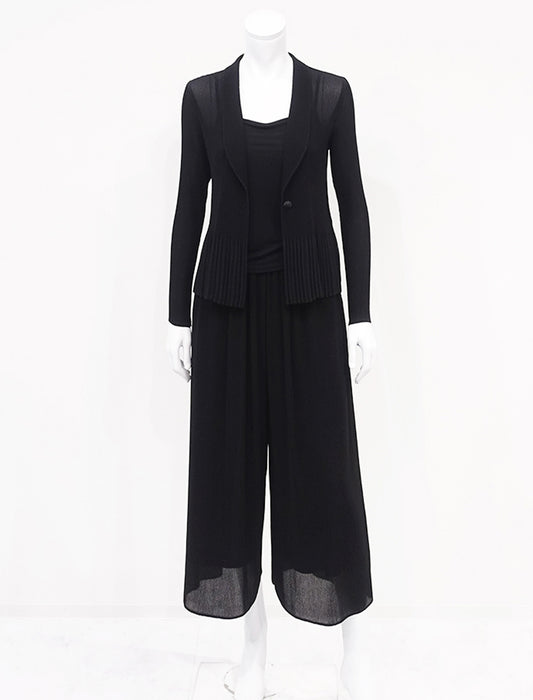 ＜SPECCHIO＞クリスタルプリーツシフォンワイドパンツ