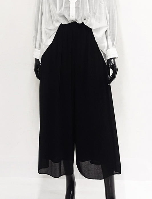 ＜SPECCHIO＞クリスタルプリーツシフォンワイドパンツ