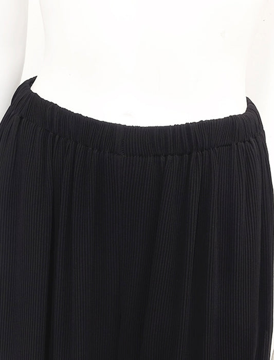 ＜SPECCHIO＞クリスタルプリーツシフォンワイドパンツ