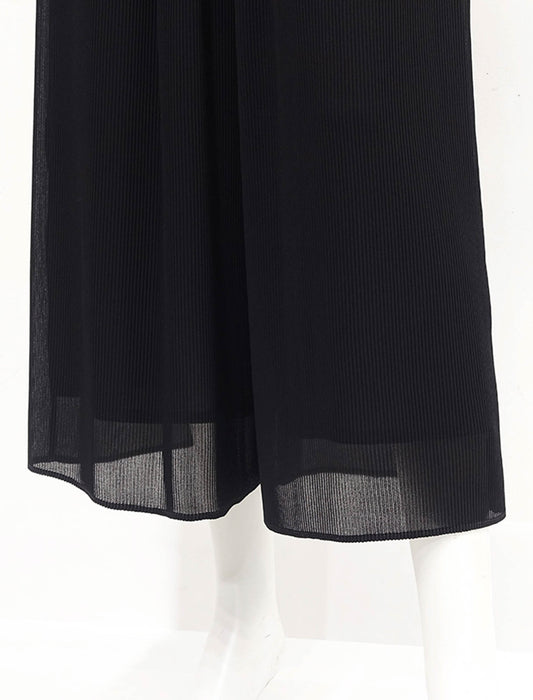 ＜SPECCHIO＞クリスタルプリーツシフォンワイドパンツ