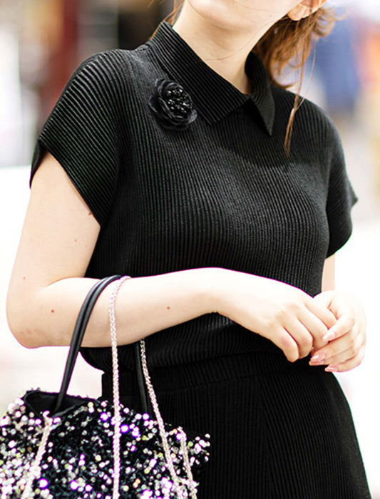 ＜SPECCHIO＞シャトルプリーツ 襟付きブラウス