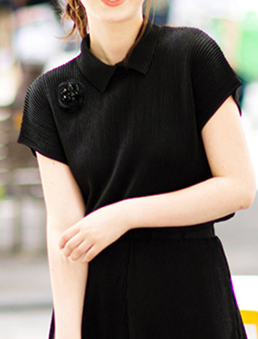 ＜SPECCHIO＞シャトルプリーツ 襟付きブラウス