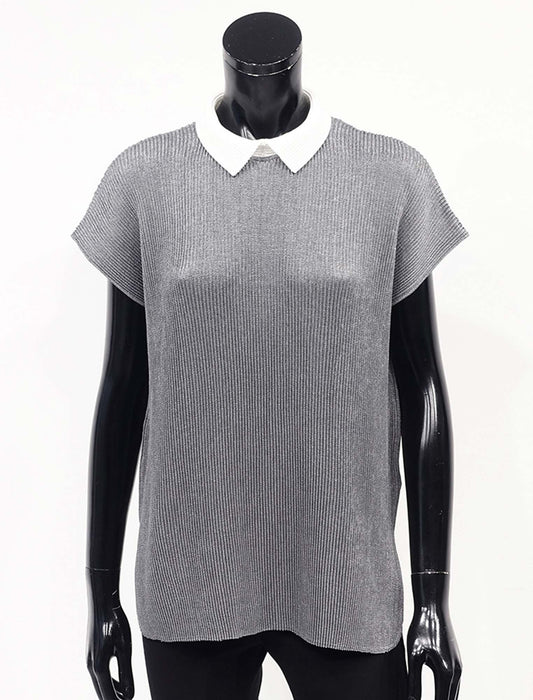 ＜SPECCHIO＞シャトルプリーツ 襟付きブラウス