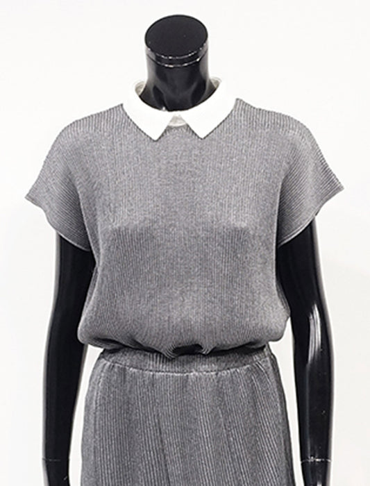 ＜SPECCHIO＞シャトルプリーツ 襟付きブラウス