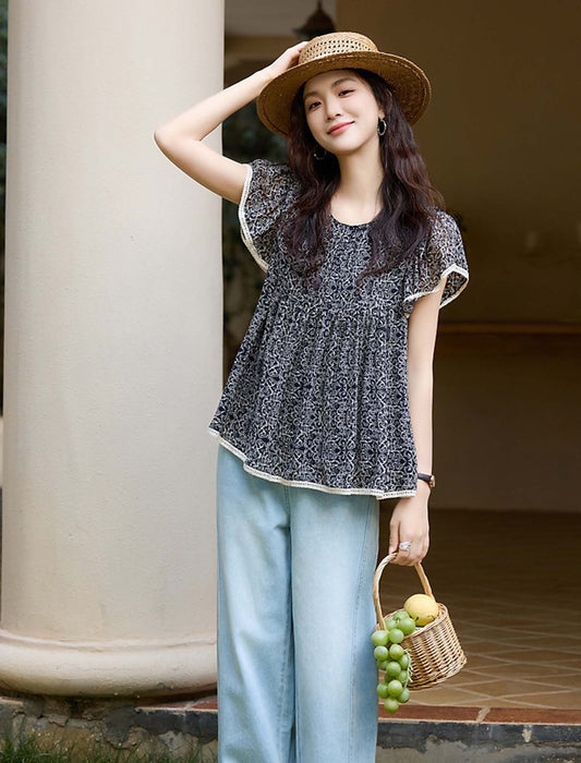 パイピングブラウス