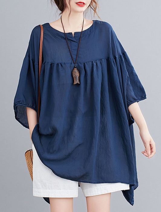 ラウンドネックビッグシャツ